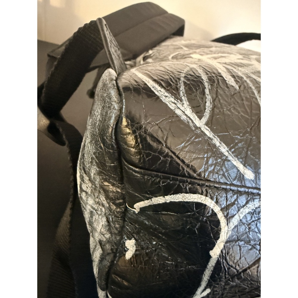 Balenciaga Explorer Graffiti Backpack Black Lambskin Rare Dustbag - Picture 10 of 16